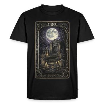 Cemetery Goth Humor Tarot Card - Men's Premium Organic T-Shirt - black - Front - Nico (187cm)