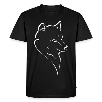 Wolf's Silhouette Line Art - Men's Premium Organic T-Shirt - black - Front - Nico (187cm)