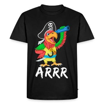Pirate Parrot Arrr Shirt - Men's Premium Organic T-Shirt - black - Front - Nico (187cm)