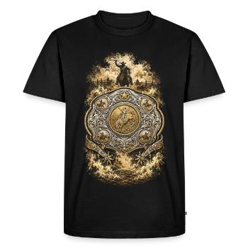 Rodeo American - T-shirt Premium bio Homme - noir - Devant - Nico (187cm)
