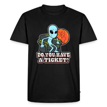 Avez-vous un billet étranger - T-shirt Premium bio Homme - noir - Devant - Nico (187cm)