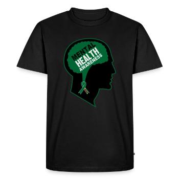 Santé mentale - T-shirt Premium bio Homme - noir - Devant - Nico (187cm)