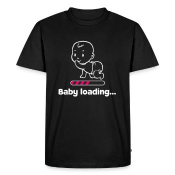 Bébé enceinte bébé ventre grossesse Parents - T-shirt Premium bio Homme - noir - Devant - Nico (187cm)