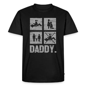 Papa grossesse - T-shirt Premium bio Homme - noir - Devant - Nico (187cm)