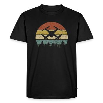 Pilote de drone drone - T-shirt Premium bio Homme - noir - Devant - Nico (187cm)