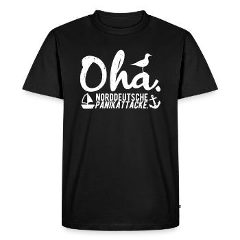oha north German panic attack north ostsee sea - Men's Premium Organic T-Shirt - black - Front - Nico (187cm)
