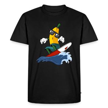 Cool banana as a surfer - Men's Premium Organic T-Shirt - black - Front - Nico (187cm)