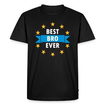 Best bro ever (banners, stars) - Men's Premium Organic T-Shirt - black - Front - Nico (187cm)
