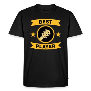 Meilleur guitariste (guitare, cercle, bannière) - T-shirt Premium bio Homme - noir - Devant - Nico (187cm)