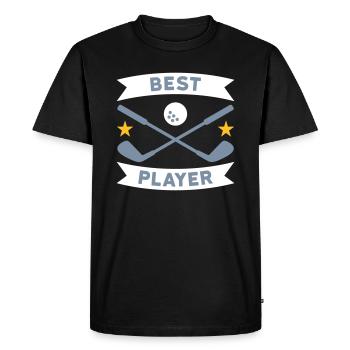 Meilleur joueur de golf (bannières, étoiles, clubs de golf) - T-shirt Premium bio Homme - noir - Devant - Nico (187cm)