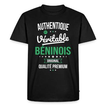 Authentique et véritable Béninois - Original - T-shirt Premium bio Homme - noir - Devant - Nico (187cm)
