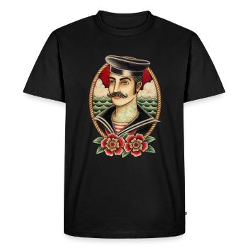 SAILOR BOY - T-shirt Premium bio Homme - noir - Devant - Nico (187cm)