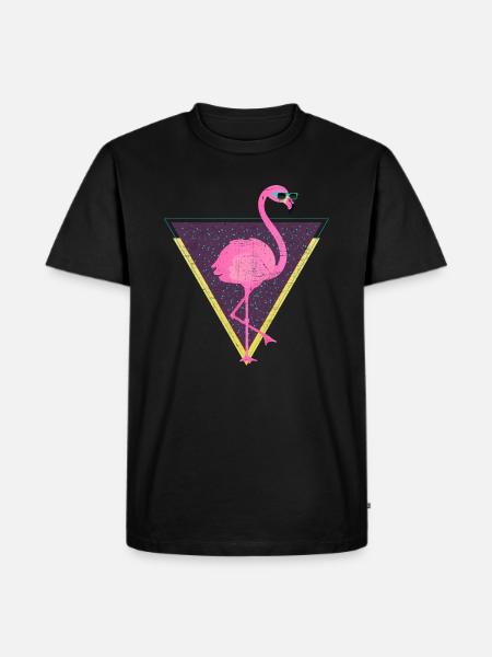Tropical Flamingo Triangle | 80s Style - Men's Premium Organic T-Shirt - black