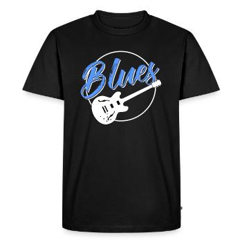 Chemise blues guitare semi-acoustique - T-shirt Premium bio Homme - noir - Devant - Nico (187cm)