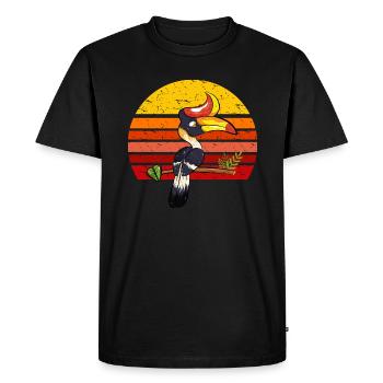 Hornbill Retro 2 - Men's Premium Organic T-Shirt - black - Front - Nico (187cm)