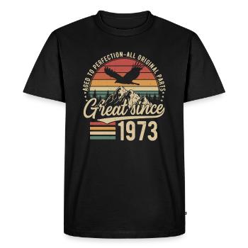 Great Since 1973 Vintage Vintage Birthday - Men's Premium Organic T-Shirt - black - Front - Nico (187cm)