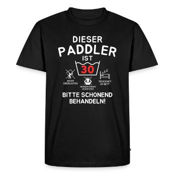 This paddler is 30. - Men's Premium Organic T-Shirt - black - Front - Nico (187cm)