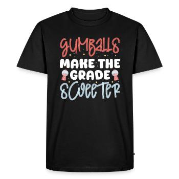 Les boules de gomme rendent le design de la note plus doux - T-shirt Premium bio Homme - noir - Devant - Nico (187cm)