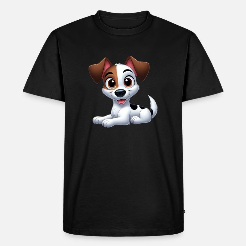 Jack Russel 2 - Männer Premium Bio T-Shirt - Schwarz