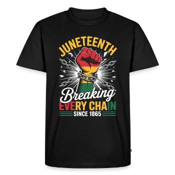 Juneteenth Breaking Every Chain Since 1865 - T-shirt Premium bio Homme - noir - Devant - Nico (187cm)