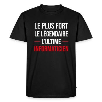 cadeau marrant ultime informaticien - T-shirt Premium bio Homme - noir - Devant - Nico (187cm)