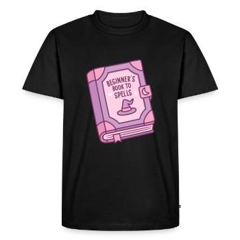 Livre de sorts de sorcière Livre débutant à sorts drôles - T-shirt Premium bio Homme - noir - Devant - Nico (187cm)