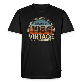 1984 Vintage né homme mythe légende - T-shirt Premium bio Homme - noir - Devant - Nico (187cm)
