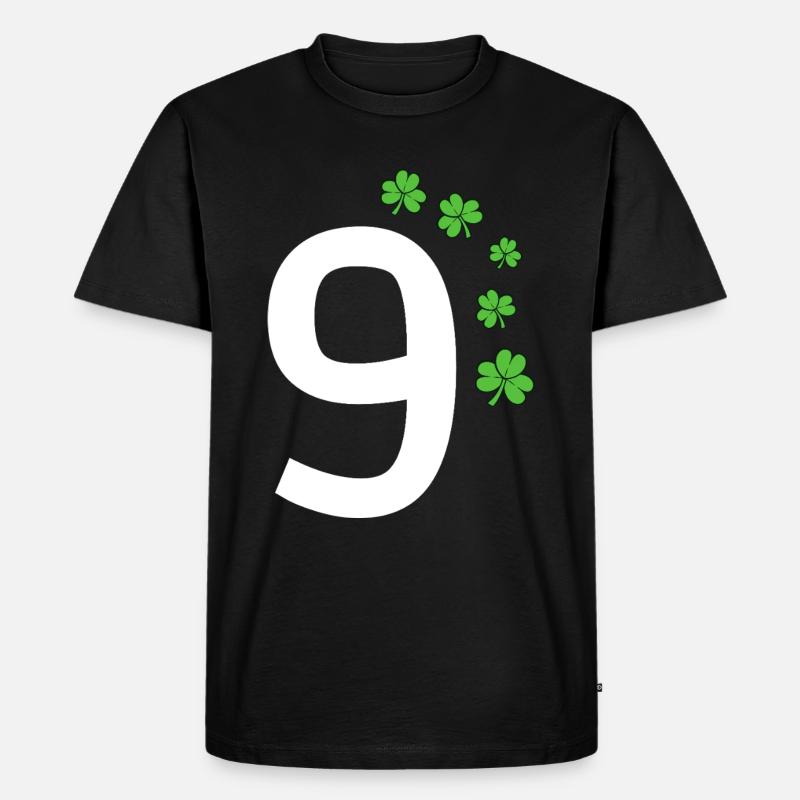 9 - Männer Premium Bio T-Shirt - Schwarz