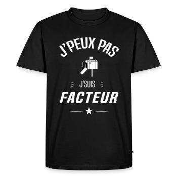 J'peux pas j'suis facteur cadeau drôle facteur - T-shirt Premium bio Homme - noir - Devant - Nico (187cm)