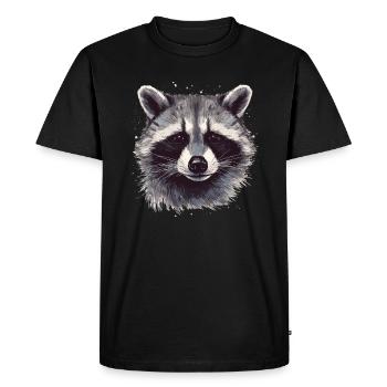 Raton laveur Nature Tête de raton laveur - T-shirt Premium bio Homme - noir - Devant - Nico (187cm)