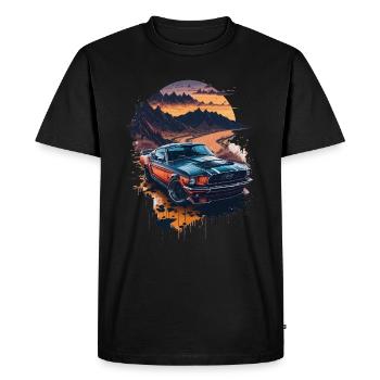 Voiture de sport classique - T-shirt Premium bio Homme - noir - Devant - Nico (187cm)