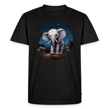 Eléphant Afrique Bébé éléphant - T-shirt Premium bio Homme - noir - Devant - Nico (187cm)