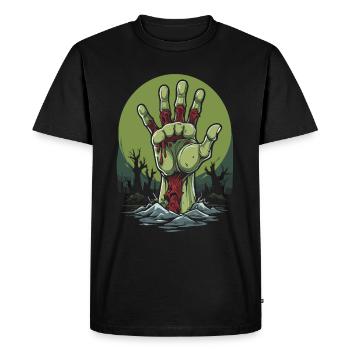 Illustration de bande dessinée zombie ressuscitée - T-shirt Premium bio Homme - noir - Devant - Nico (187cm)