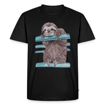 hey mr sloth - Men's Premium Organic T-Shirt - black - Front - Nico (187cm)