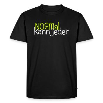 Normal kann jeder - Männer Premium Bio T-Shirt - Schwarz - Vorne - Nico (187cm)