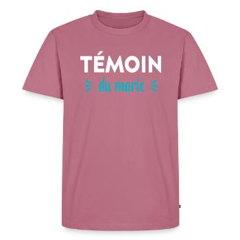 témoin du marié - T-shirt Premium bio Homme - mauve - Devant - Nico (187cm)