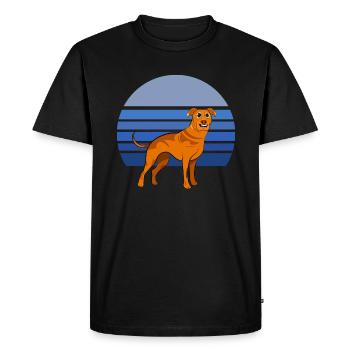 Rhodesian Ridgeback Dog Retro Blue - Men's Premium Organic T-Shirt - black - Front - Nico (187cm)