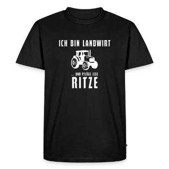 Je suis agriculteur et laboure toutes les fissures Bauer - T-shirt Premium bio Homme - noir - Devant - Nico (187cm)