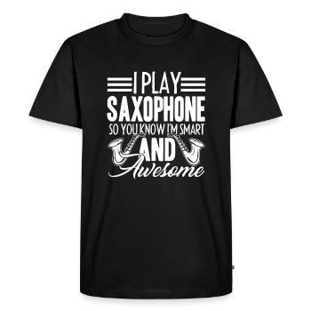 Saxophone I Play The Saxophone - Men's Premium Organic T-Shirt - black - Front - Nico (187cm)