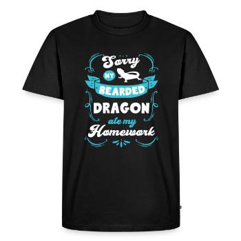 Dragon barbu Dragon barbu drôle - T-shirt Premium bio Homme - noir - Devant - Nico (187cm)