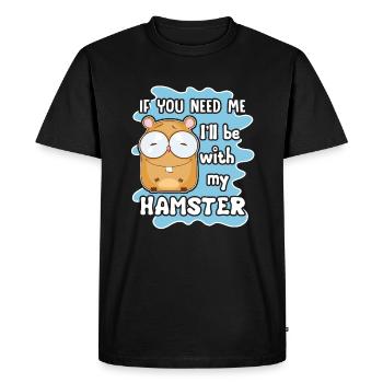 Hamster je serai avec mon hamster - T-shirt Premium bio Homme - noir - Devant - Nico (187cm)