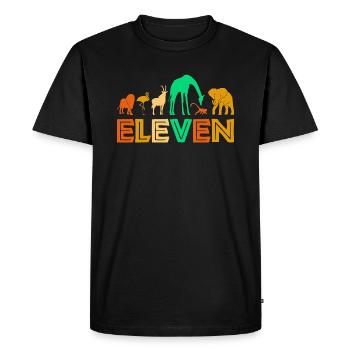 11ème anniversaire Jungle Animals Africa 11 ans - T-shirt Premium bio Homme - noir - Devant - Nico (187cm)
