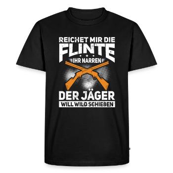Jäger Jagd jagen Wildschwein Motiv - Männer Premium Bio T-Shirt - Schwarz - Vorne - Nico (187cm)