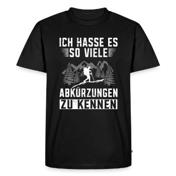 Wandern Sprüche Bergsteiger Wanderer - Männer Premium Bio T-Shirt - Schwarz - Vorne - Nico (187cm)