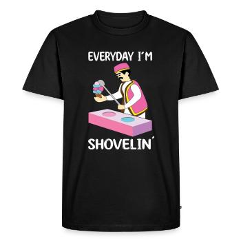 Funny Ice Cream Man with Ice Cream - Men's Premium Organic T-Shirt - black - Front - Nico (187cm)