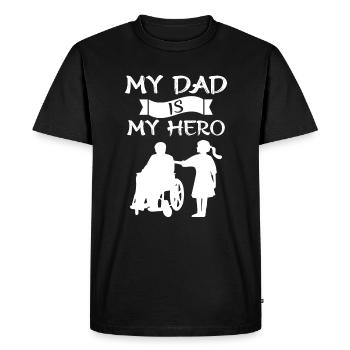 Funny wheelchair driver disabled people - Men's Premium Organic T-Shirt - black - Front - Nico (187cm)