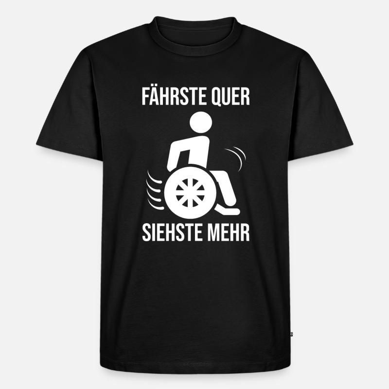 Lustiger Rollstuhlfahrer - Männer Premium Bio T-Shirt - Schwarz