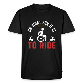 Funny wheelchair driver disabled people - Men's Premium Organic T-Shirt - black - Front - Nico (187cm)