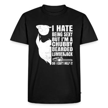 Chainsaw Lumberjack Forest Worker - Men's Premium Organic T-Shirt - black - Front - Nico (187cm)