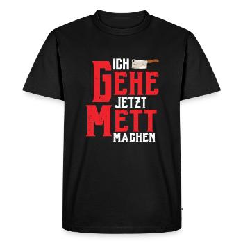 Boucher Boucher Boucherie Boucherie Fleischer - T-shirt Premium bio Homme - noir - Devant - Nico (187cm)